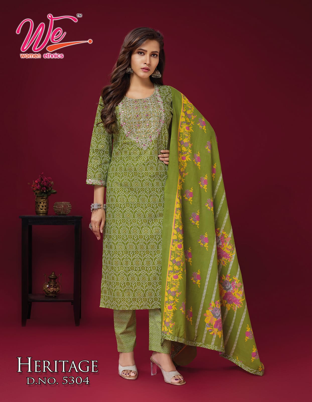 Heritage By We Designer Printed Cotton Kurti With Bottom Dupatta Wholesale Market In Surat